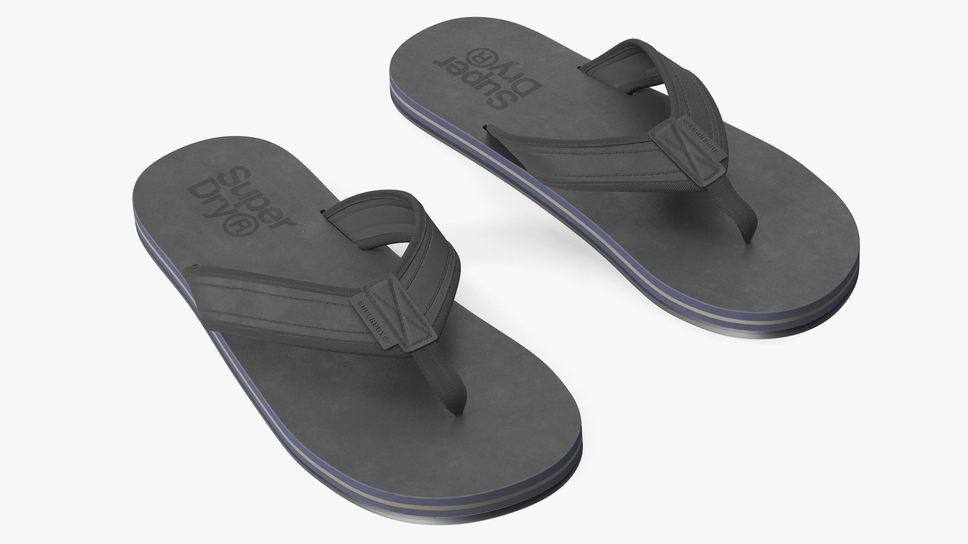 Flip Flops Superdry Black 3D model preview