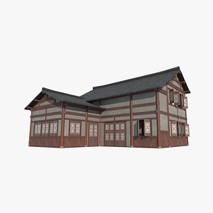 3D Ancient Asian Architecture Urban Houses
