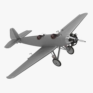 3D model Retro Airplane Rigged