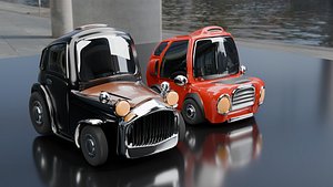 3D Retro Toon Cars model