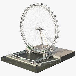 observation ferris wheel rigged 3D model