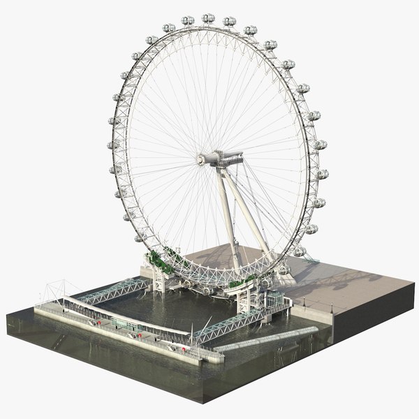 observation ferris wheel rigged 3D model