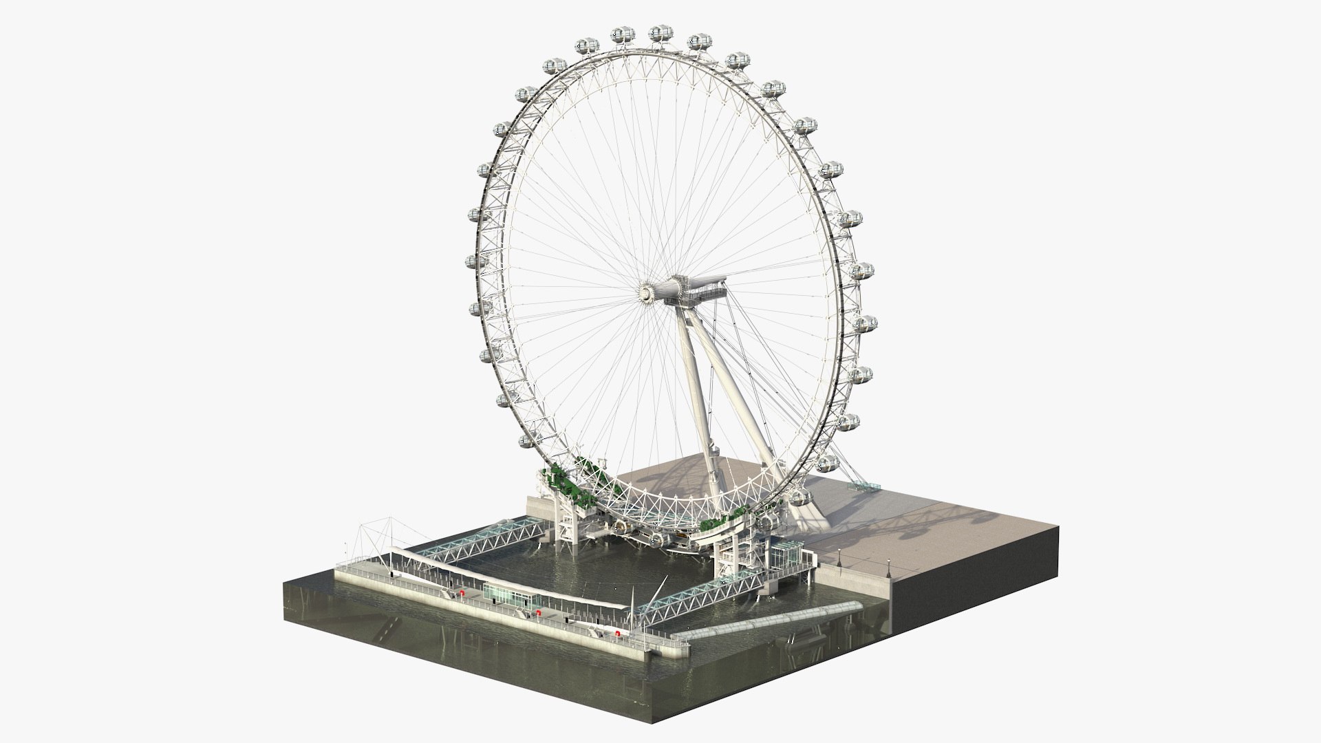 Observation Ferris Wheel Rigged 3D model preview