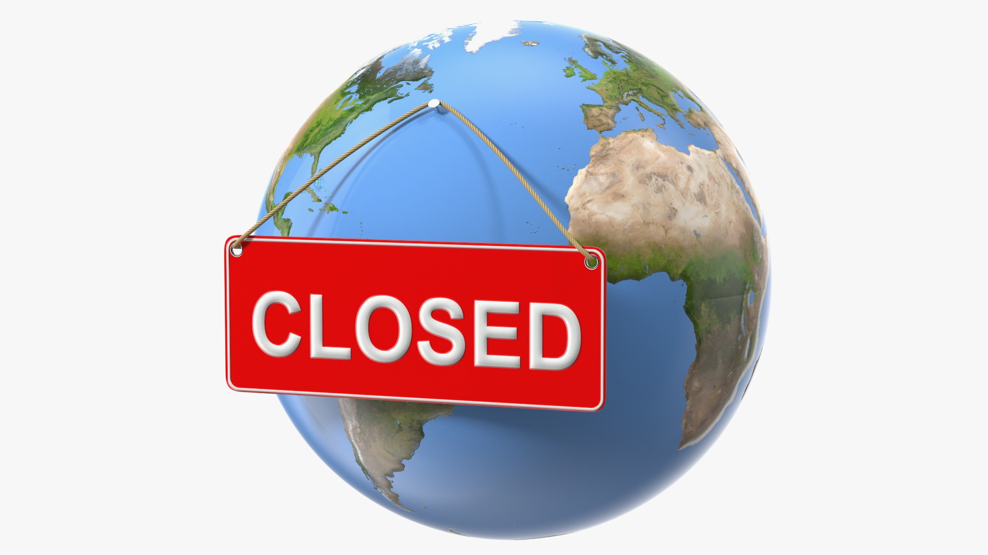 Earth Stylized with Sign Closed 3D model preview
