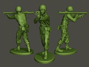 american soldier ww2 shoot 3D model