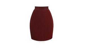woman skirts accordion 3D