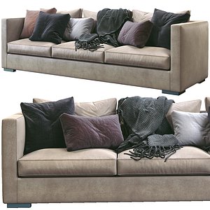 3D meridiani leather sofa belmon model