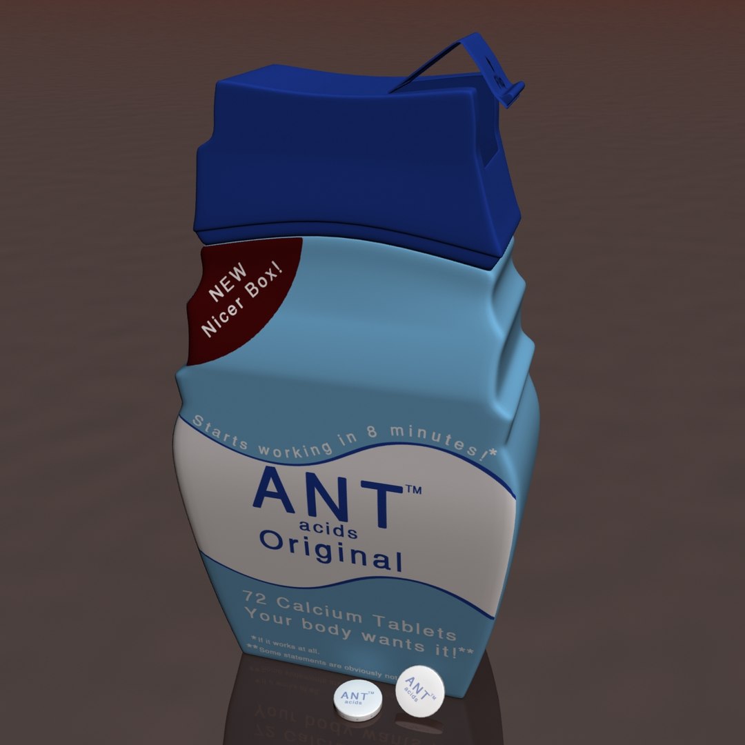 3d antacid medicine bottle