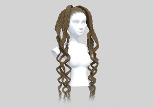 Ponytail Female Hair 3D model