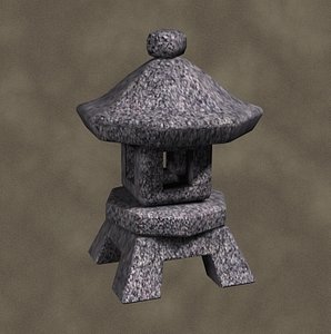 stone lantern zipped 3d model
