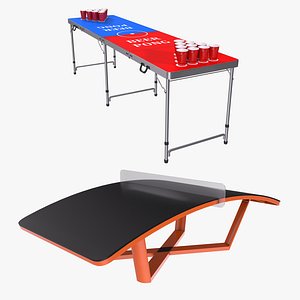 3D Beer Pong Table and Teqball Table model