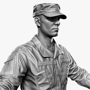 US Military Private Soldier Zbrush 3D model