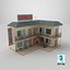 Motel Low Poly 3D Model