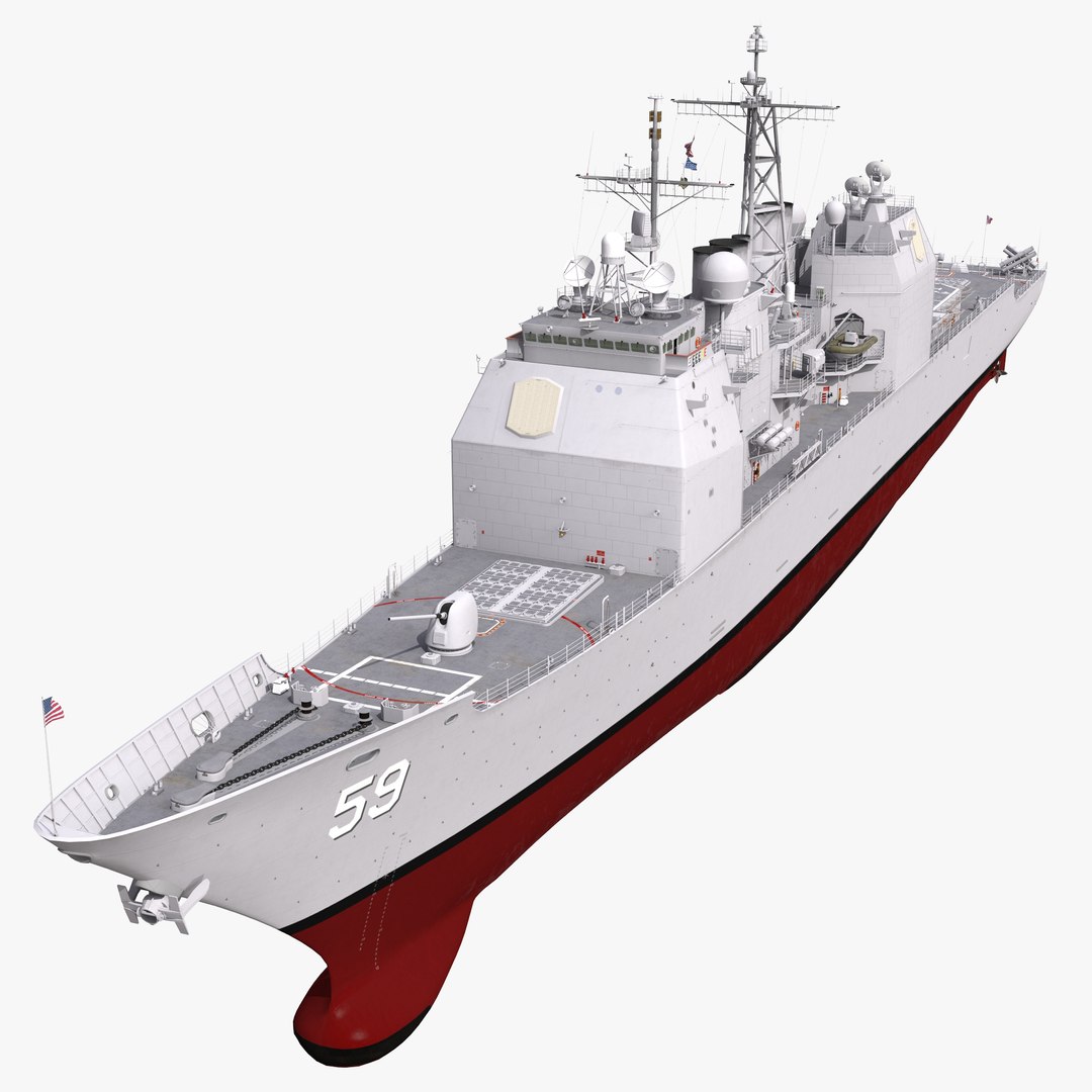 Ticonderoga Class Cruiser Princeton CG-59 3D Model 3D model preview