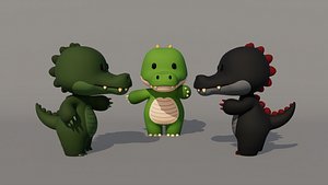 Rigged Cartoon Crocodile