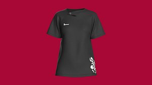 Girls Burnout Floral Cut-Out Tee 3D model