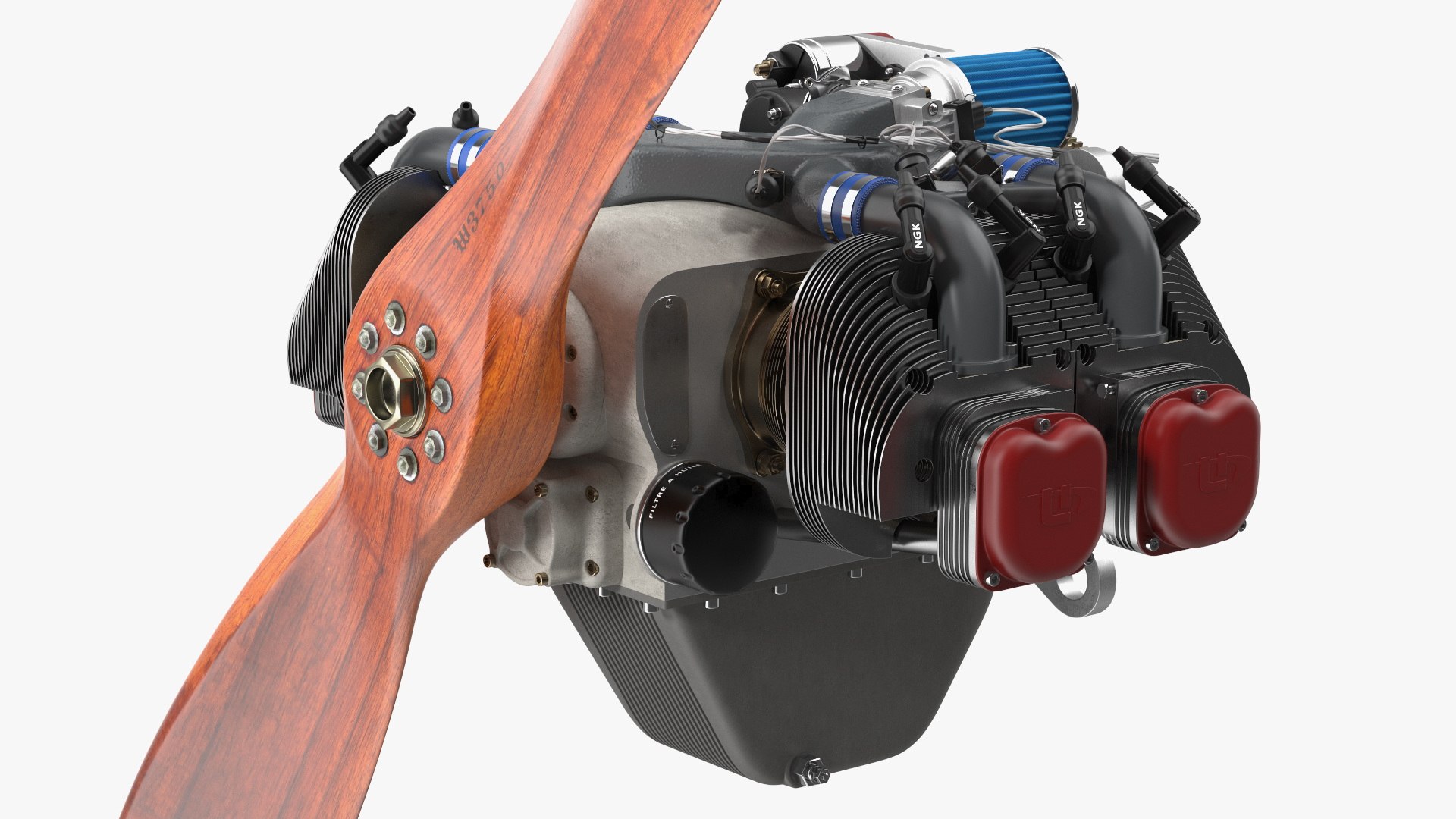 Vintage Aircraft Propeller Engine 3D Model - TurboSquid 2271223