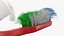 Used Brush with Toothpaste 3D model