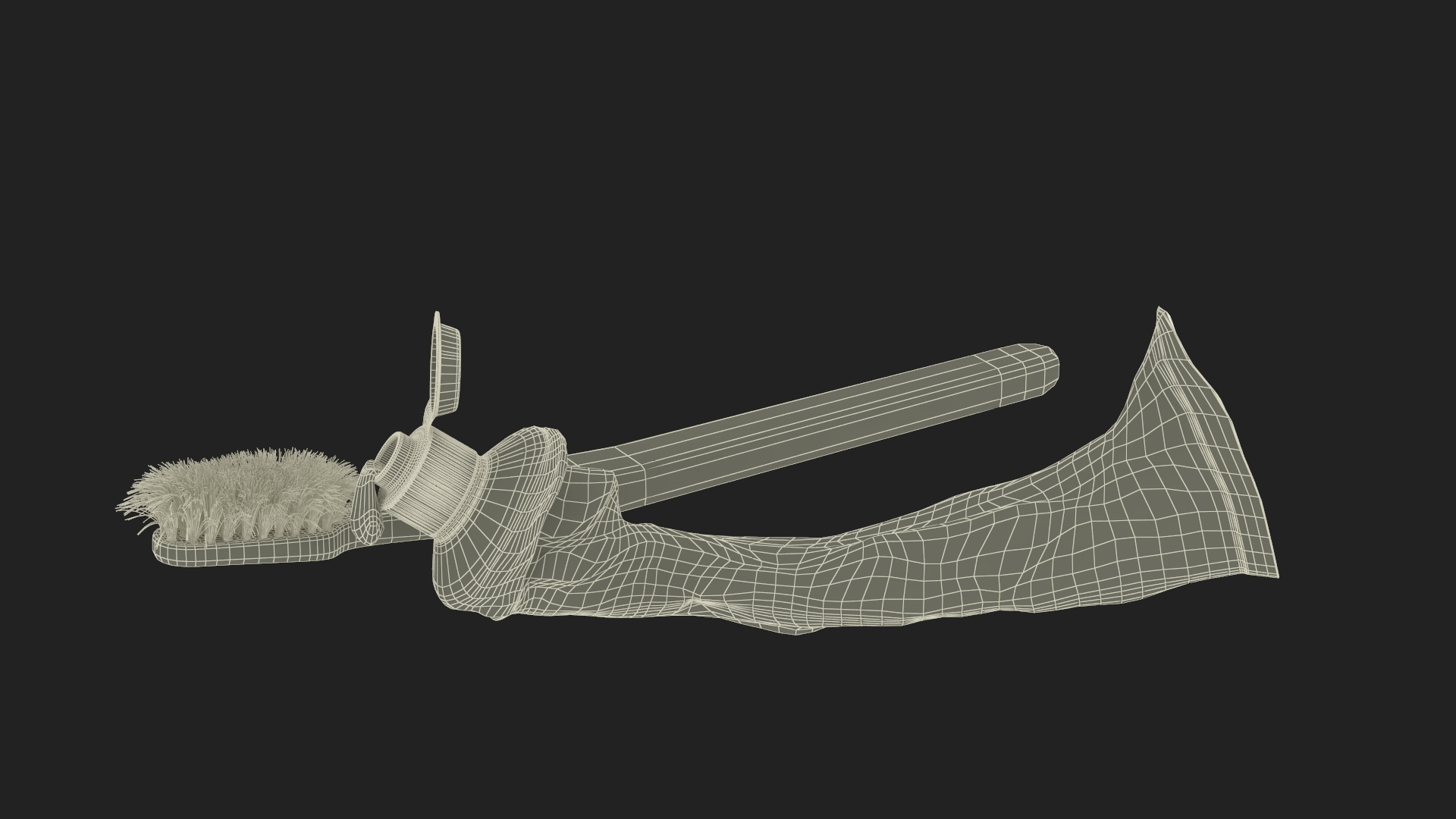 Used Brush With Toothpaste 3D Model - TurboSquid 2343295