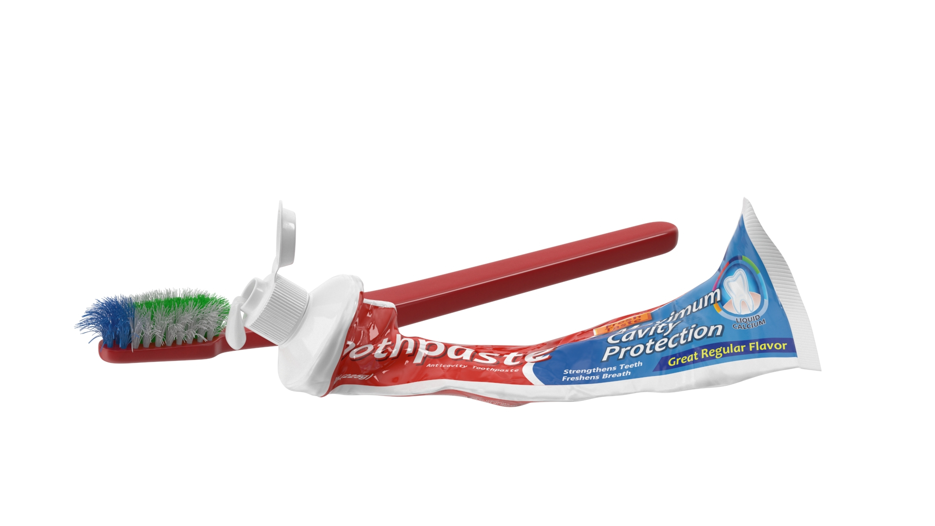 Used Brush With Toothpaste 3D Model - TurboSquid 2343295