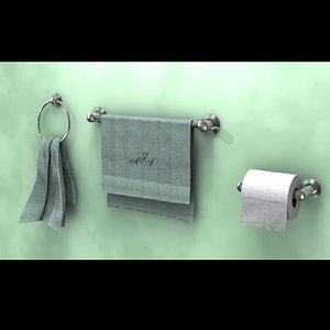 3D Bathroom Racks Model