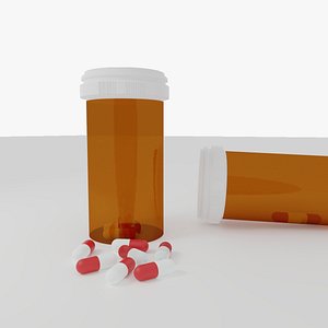 3D Pills and Pill bottles model