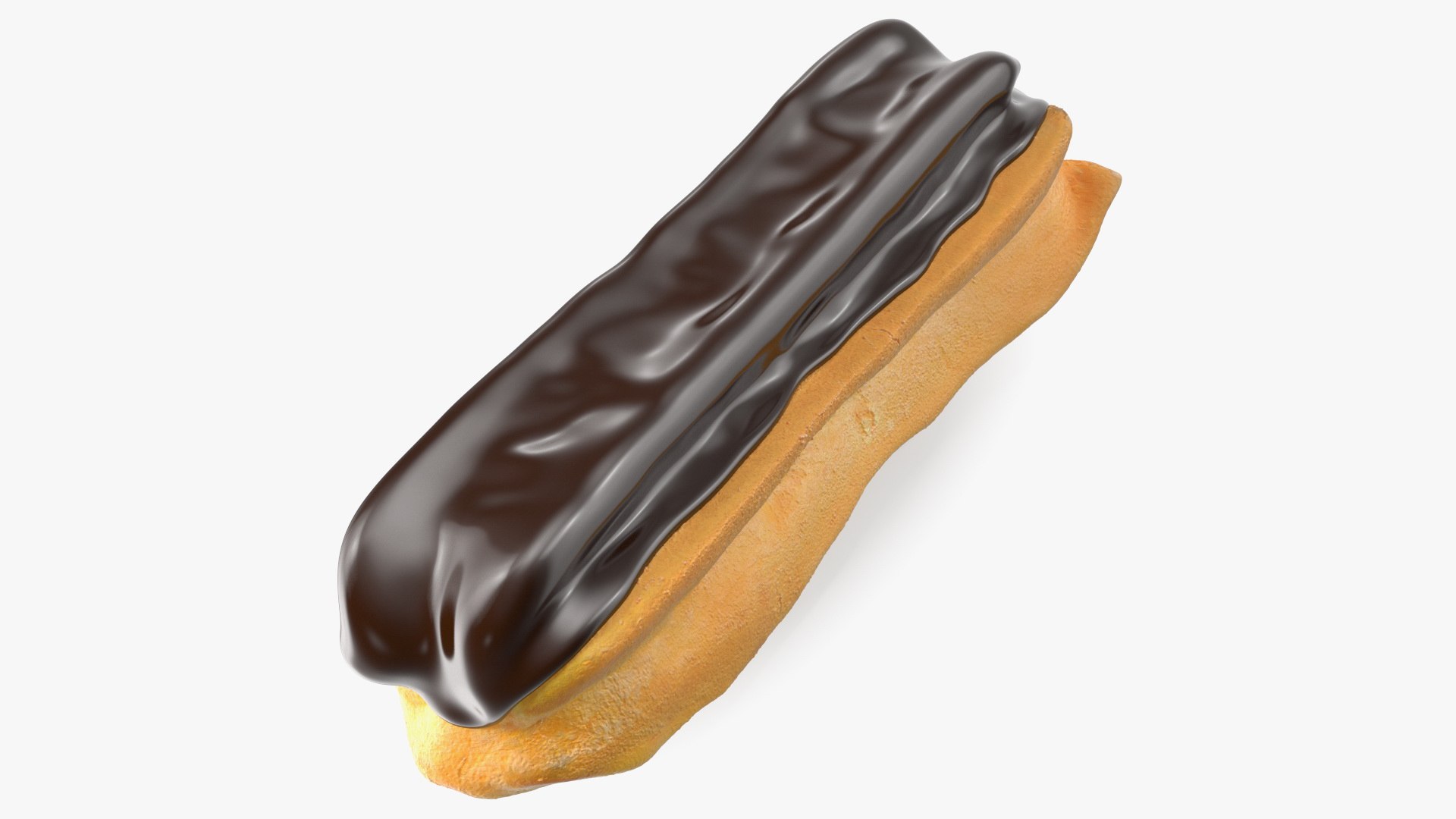 Eclair in Chocolate Glaze 3D model preview