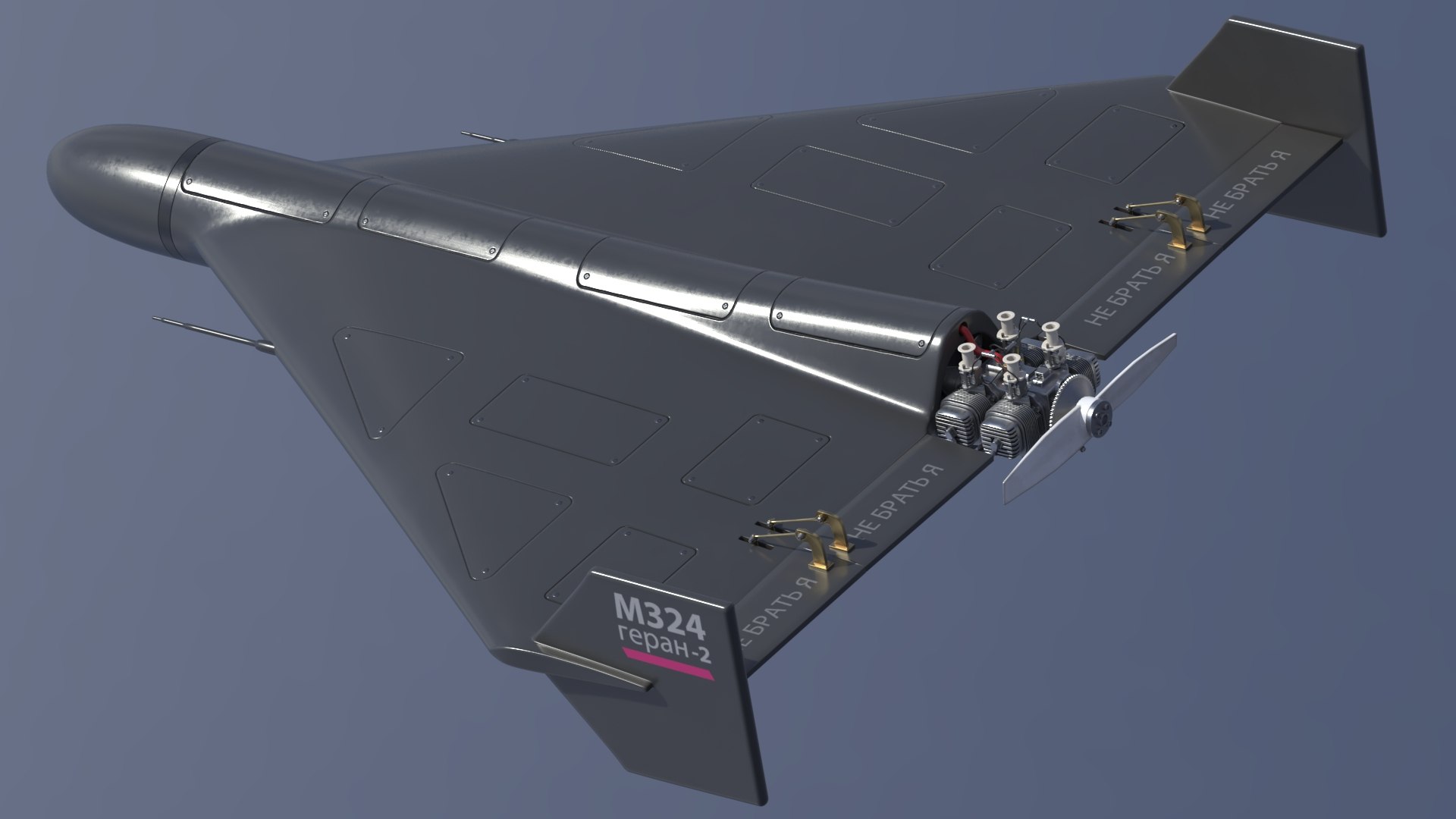 Geran 2 Kamikaze Russian Drone Black 3D model https://p.turbosquid.com/ts-thumb/xF/Xmwb1y/Dp/geran2kamikazerussiandroneblackvariantrender_04/jpg/1781138988/1920x1080/fit_q87/98eb3f890657b19c8e80aff3c733c6fb67360a0f/geran2kamikazerussiandroneblackvariantrender_04.jpg