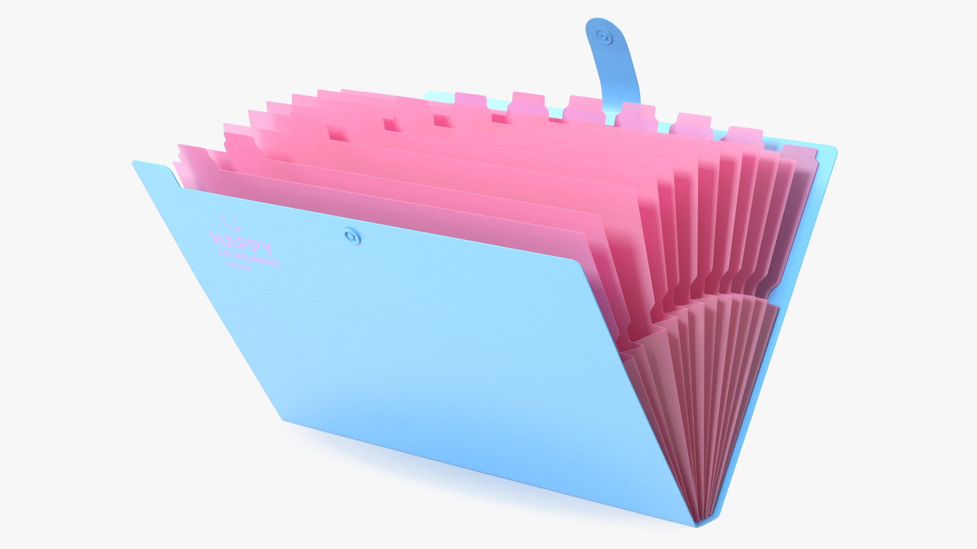 Expanding File Folder Open Pink 3D model preview