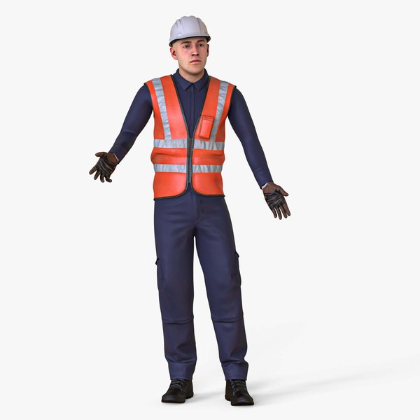 3D Worker Character Rigged Animated