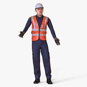 Worker Character Rigged Animated