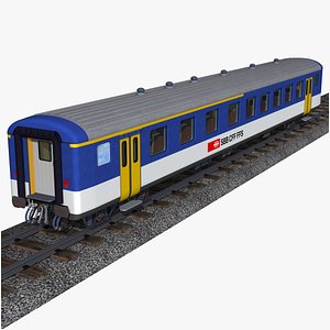 3D sbb 1st and 2nd class passenger wagon - einheitswagen 2 in new design