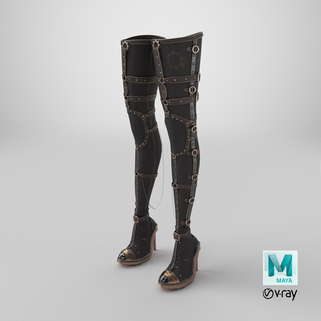 Stylized Steampunk Thigh High Heel Boots v2 model https://p.turbosquid.com/ts-thumb/xF/qE9ATi/JI/stemcell_maya_vray_render/png/1779719157/1920x1080/fit_q87/8a87ae419efe7424d506c79c0e096ca653282f00/stemcell_maya_vray_render.jpg