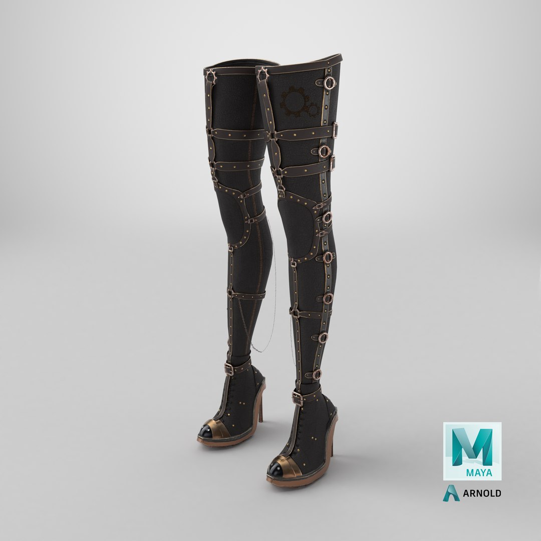 Stylized Steampunk Thigh High Heel Boots v2 model https://p.turbosquid.com/ts-thumb/xF/qE9ATi/zu/stemcell_maya_arnold_render/png/1779719155/1920x1080/fit_q87/d57d014c140c478a9a31383bb4f2b8ef116c39b8/stemcell_maya_arnold_render.jpg