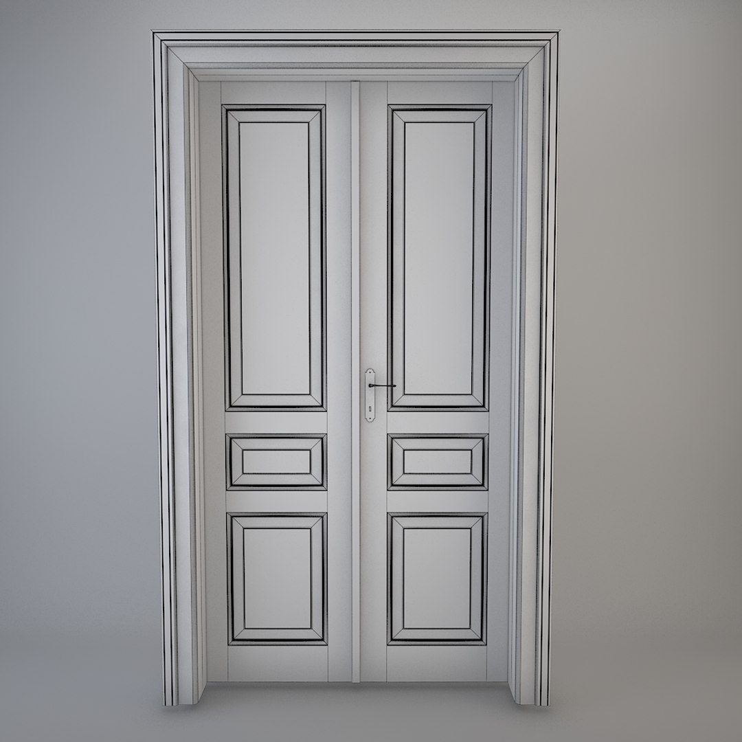 3d Classical Double Door