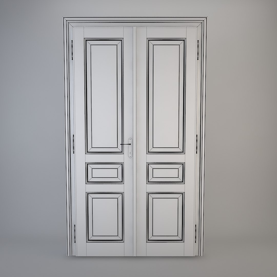 3d Classical Double Door