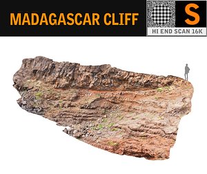 3D madagascar cliff rock 16k model