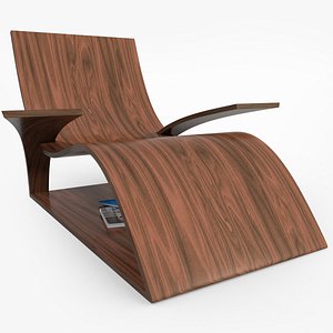 3d realistic wooden lounger model