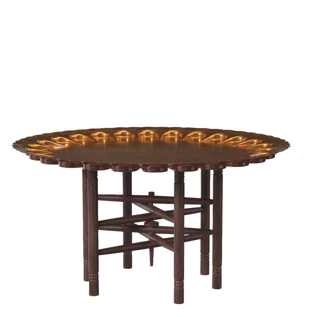 Vintage Turkish Copper Folding Tea Table PBR 3D model - TurboSquid 2119862