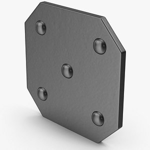 3D Metal Plate With Rivets model