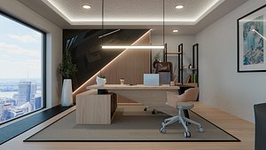 interior office room scene 3D model