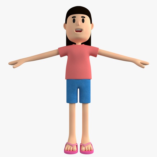 Cartoon Character Woman 3D model