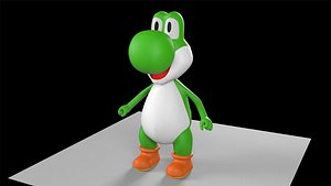 Yoshi from Super Mario All Quad Low-poly 3D model 3D