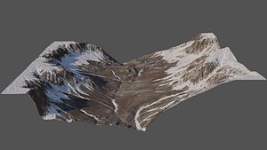 3D 8K Detailed Snowy Canyon Landscape model
