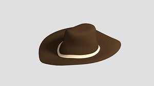 Low Poly Cartoon Cowboy Hat Free