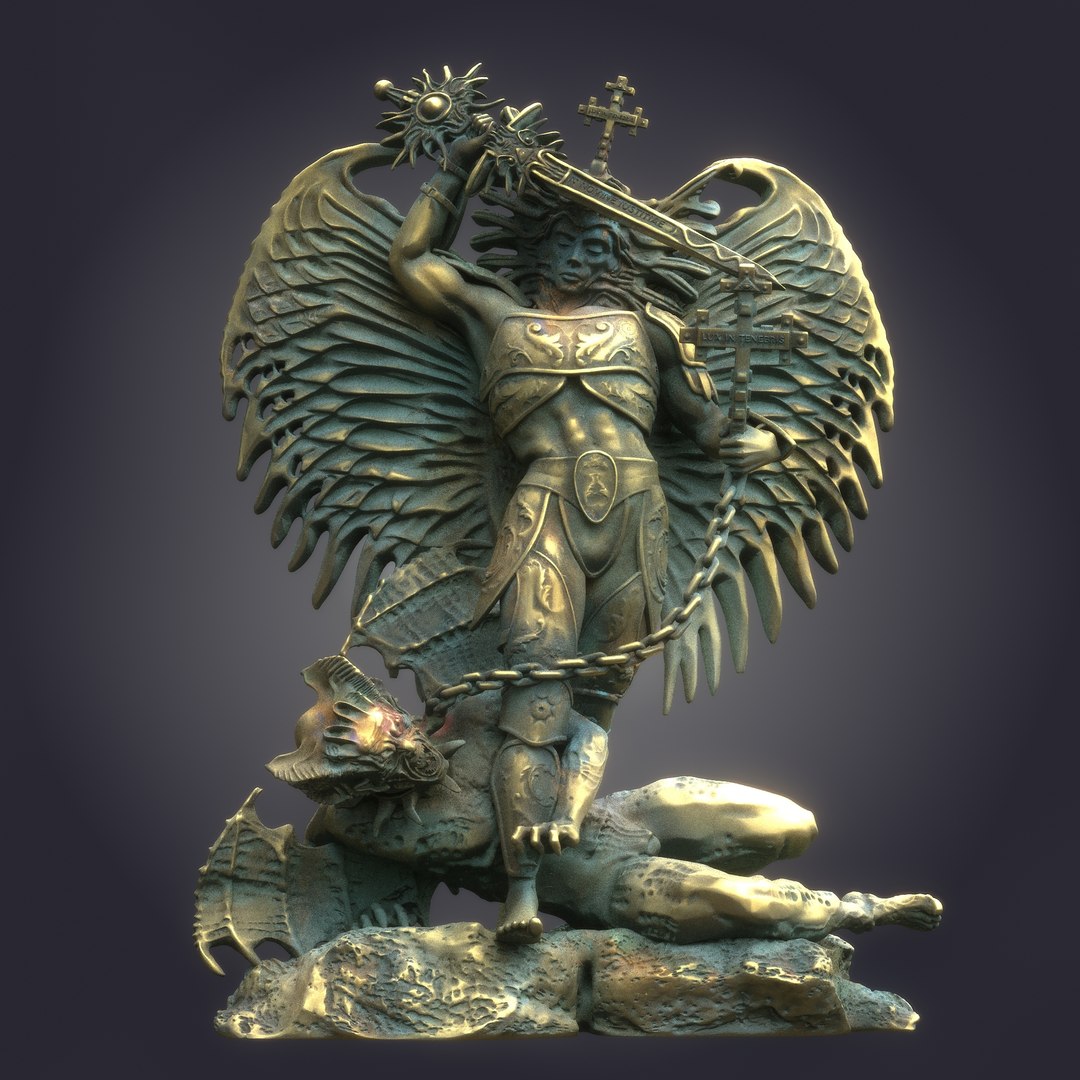 3D Archangel Michael Fights Lucifer - TurboSquid 2155200