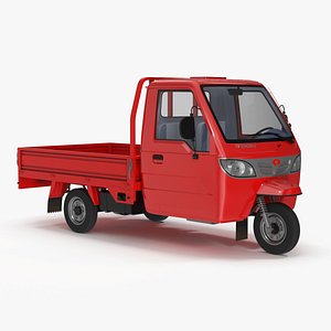 Asian Delivery Trike with Open Body Red