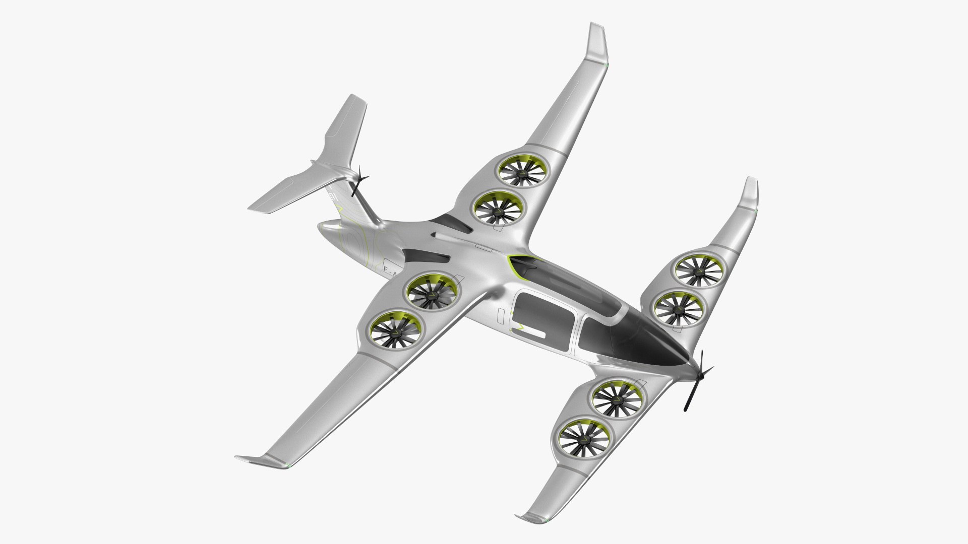 Atea eVTOL Silver 3D model preview