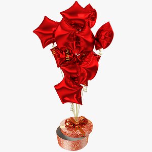 3D Gift with Balloons Collection V3