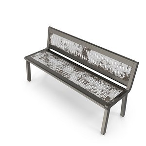 Weathered Outdoor Park Bench 31